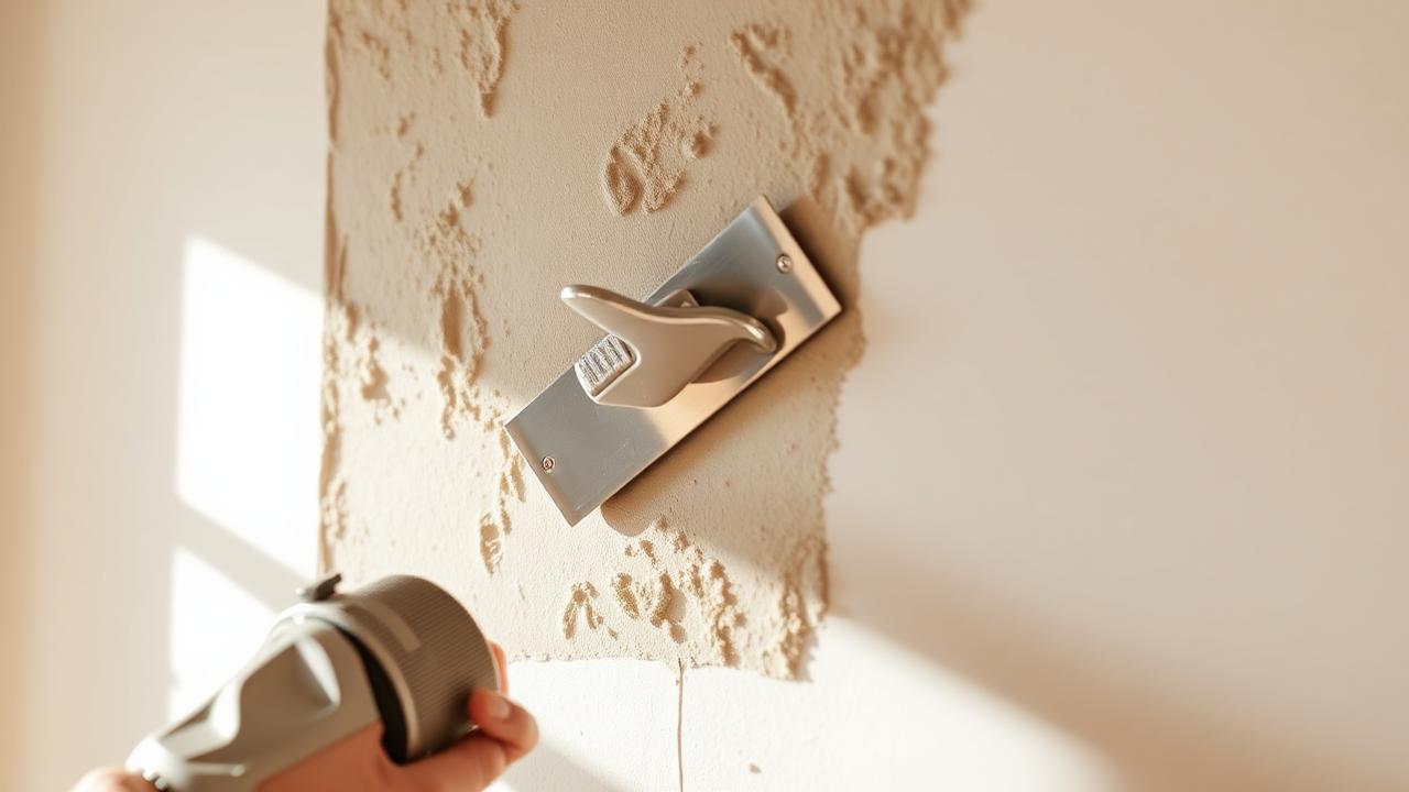 Application d'un enduit de lissage à la lame sur un mur intérieur avant peinture