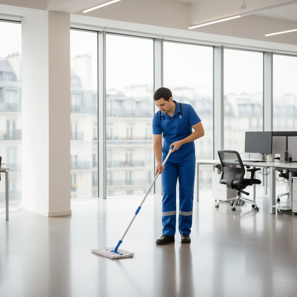 Nettoyage professionnel de bureaux modernes à Paris par Tonton Xpert Services